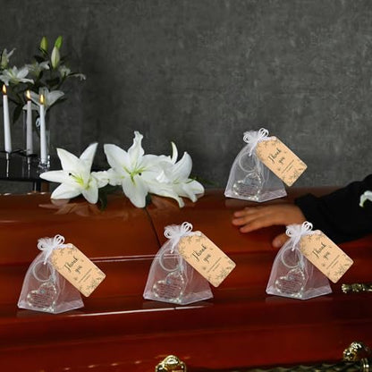 Equsion 60 Set Funeral Keychains for Guests Memorial Favors, Heart - style: Heart
