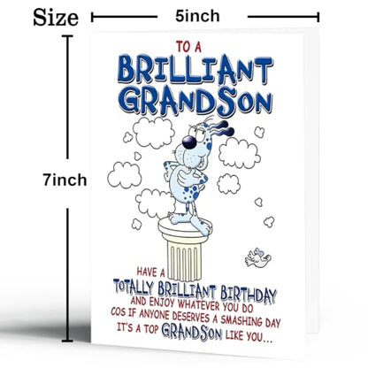 Grandson Birthday Card, Happy Birthday Card for Grandson - color: BK-126