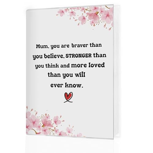 Mum Gifts Photo Album 4x6, Mother's Day Birthday Gifts for Mom from Daughter Son, Mum You Are Braver than Believe Small Memory Photo Album Book for 18 Pockets Hold 36 Pictures - color: Mom 03