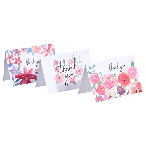 Amazon Basics Thank You Cards and Envelopes,Floral Assorted Designs,48 Count (Pack of 10) - size: 4 x 6 inches (Pack of 10)