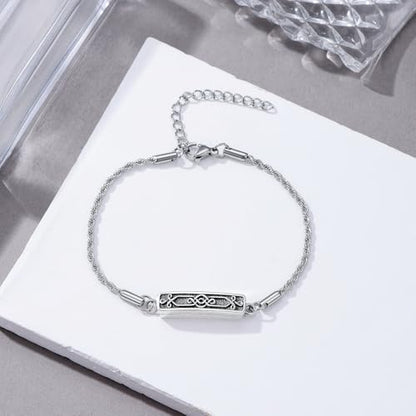 Urn Bracelet for Ashes for Women 925 Sterling Silver Bar Cremation Bracelet Cremation Memorial Keepsake Jewelry Gifts for A Loss of Loved Ones - style: Celtic Knot