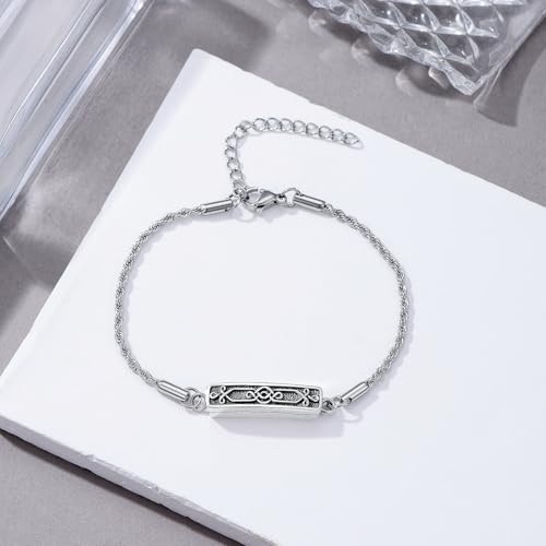 Urn Bracelet for Ashes for Women 925 Sterling Silver Bar Cremation Bracelet Cremation Memorial Keepsake Jewelry Gifts for A Loss of Loved Ones - style: Celtic Knot