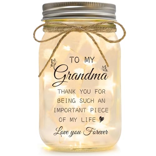 Gifts for Grandma, Grandma Birthday Gifts, Mason Jar Night Lights | Mothers Day Christmas Thanksgiving Gifts for Grandma, Nana, Grammy - color: Grandma123