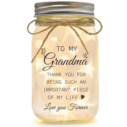Gifts for Grandma, Grandma Birthday Gifts, Mason Jar Night Lights | Mothers Day Christmas Thanksgiving Gifts for Grandma, Nana, Grammy - color: Grandma123