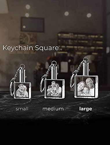 ArtPix 3D Crystal Photo Keychain - Personalized Custom Picture Keepsake - color: Square, size: Medium
