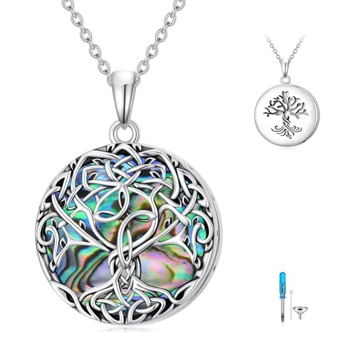 WINNICACA Urn Necklaces for Ashes 925 Sterling Silver Tree of Life Ash Necklace Cremation Jewelry Urn Pendants for Women Memorial Gifts for Birthday Christmas Funeral - style: 05-Urn