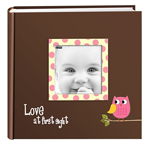 Pioneer Photo Albums EV-246FB/O 200-Pocket Baby Owl Printed Designer Frame Cover Photo Album, Pink, 4 x 6 Inch - color: Pink
