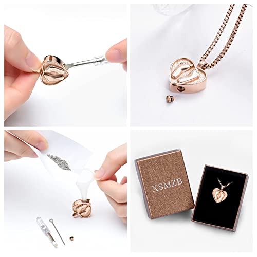 XSMZB Always In My Heart Baby Feet Ashes Keepsake Urn Pendant Necklace Cremation Urns Memorial Jewelry - color: Cusomize-3D