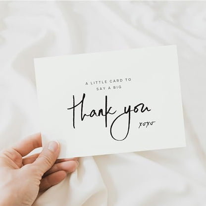 Blank Thank You Cards with Envelopes by ThreeKin - 25 Folded 3.5 x 5 Inch Cards for Weddings, Graduations, Baby Showers, Business & Birthdays - All Occasion Stationery Set, US Owned Business - style: Thank You