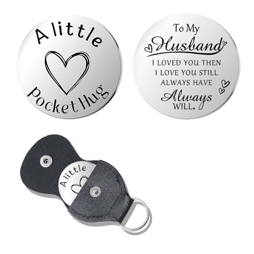 Pocket Hug Token for Women Mom Friend Birthday gifts for Her Him Long Distance Gifts for Men Dad Son Inspirational Keychain - color: To My Husband