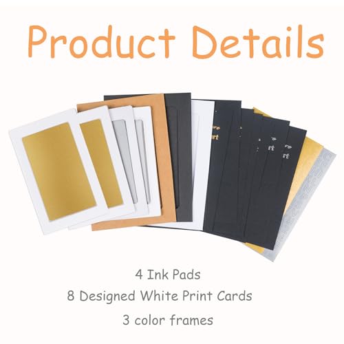 DeerZone Inkless Paw Print Kit,Dog Paw Print Kit,Dog Nose Print Kit - color: Gold/Silver, size: Small-Medium 4 Pack