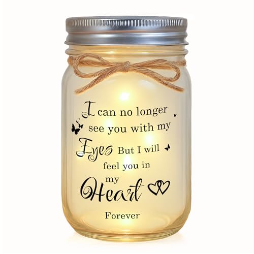 Sympathy Gifts for Loss of Loved One, Memorial Mason Jar Light, Bereavement Gift for Grieving Friends & Family, In Memory of Mom Dad Husband Wife, Remembrance Home Decor - style: Sympathy