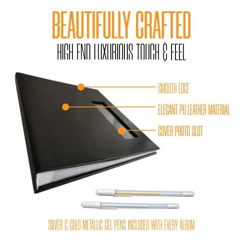 2x6 Strip Album, Black Cover White Pages, 2 Gel Pens, 5pk - color: B&W, size: 5