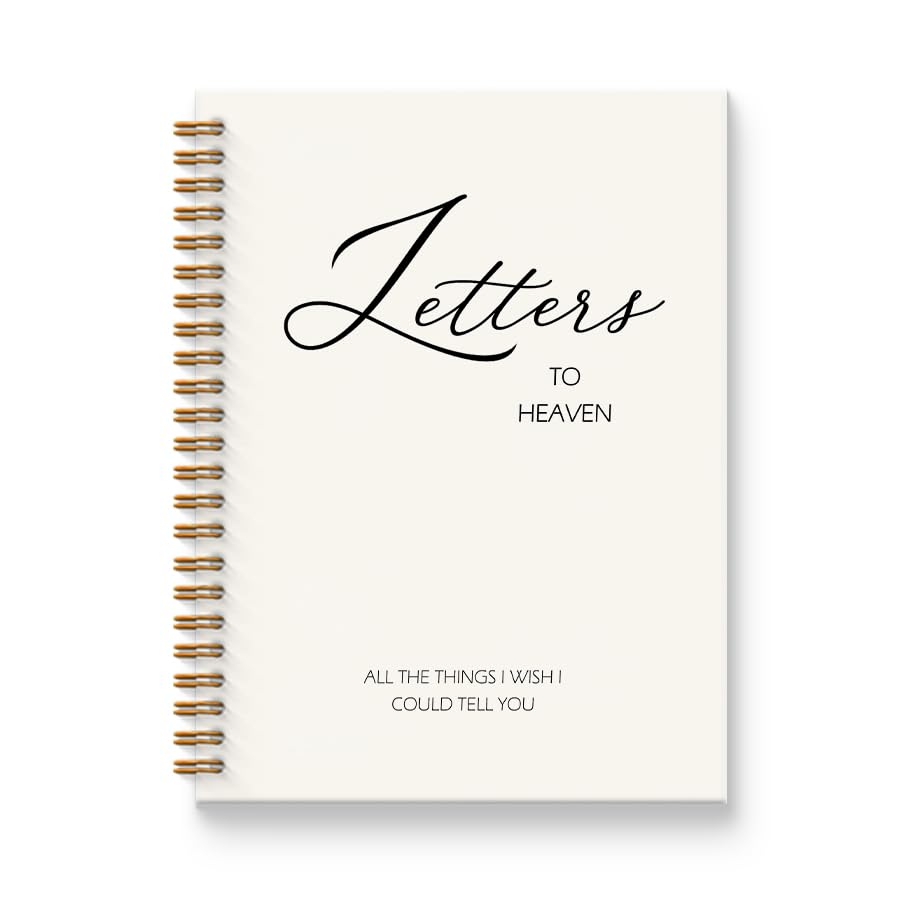 Letters to Heaven Notebook Journal 5.5x8.3, Grief Journal for Women, Memorial Sentimental Gifts, Sympathy Gifts for Loss of Loved One, Spiral Hardcover Notebook - color: Heaven