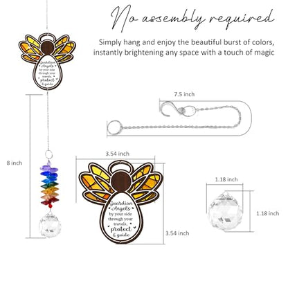 2 Layered Ornament Suncatcher - Guardian Angel Ornament - Unique Keepsake - Sympathy Presents - Rainbow Remembrance - Mother's Day Father's Day Birthday Gifts for Women, Men - color: Guardian Angel