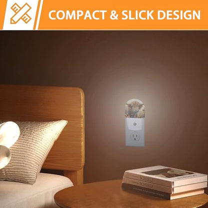 Highland Cow Wildflowers Night Light,Night Lights Plug into Wall with Dusk to Dawn Sensor,Lamp for Bedroom Bathroom Hallway Nightlight for Women Girls - color: Highland Cow Wildflowers