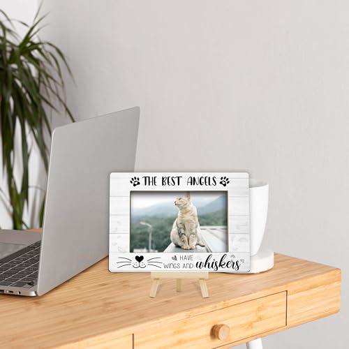 Memorial Gifts for Loss of Cat, Pet Memorial Gifts Wooden Photo Frame with Easel, 4x6 Cat Loss Sympathy Frame for Tabletop Display Photo Insert - G01 - style: Loss of Cat