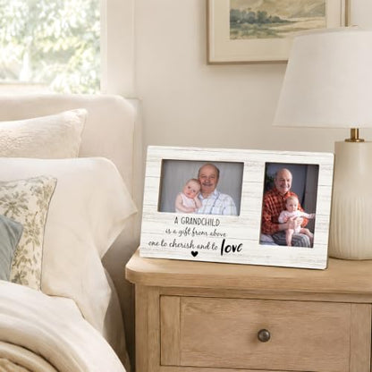 Grandparents Double Picture Frame 4x6, Grandchild Two Photo Frame - color: color-13