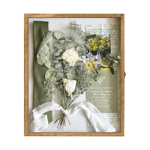 Large Shadow Box Frame 16x20 Display Case, Wood Wedding Bouquet Memory Box - color: Carbonized Black, size: 16"x20" (40.6x50.8 cm)