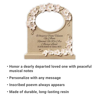 Let’s Make Memories Personalized Tabletop Memorial Chime - Sympathy - Condolences - Inscribed Poem - Made of Resin - Flower-Adorned - Whispers from Heaven - style: Whispers From Heaven