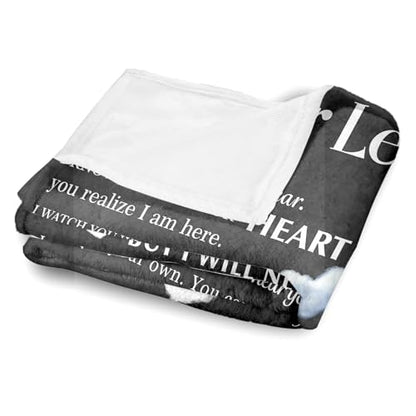 Arovene Ship Next Day, Custom Memorial Blanket with Photo - Printed in USA, A Hug from Heaven Blanket, Personalized Sympathy Gifts for Loss of Loved One Dad Mom Husband Wife Friend Dog Memorial Gifts - color: Style 06