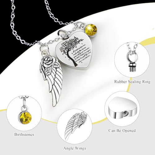 Shimeyao Set of 8 Small Urns for Human Ashes Cremation Urns Keepsake Ash Holders Family Tree Memorial Heart Locket Waterproof for Adults Women Men Loved Ones(Light Yellow) - color: Light Yellow