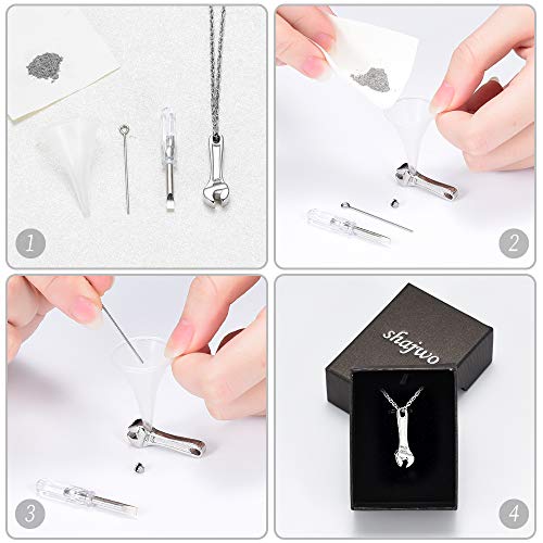 shajwo Wrench Urn Necklace for Ashes for Women Men Human Ashes Stainless Steel Hammer Cremation Jewelry for Ashes Pendant - color: Always in My Heart