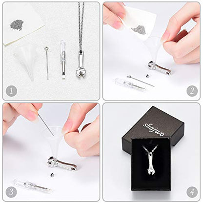 shajwo Wrench Urn Necklace for Ashes for Women Men Human Ashes Stainless Steel Hammer Cremation Jewelry for Ashes Pendant - color: Always in My Heart