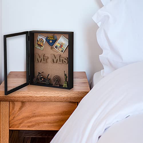 Large Shadow Box 16x20 Extra Deep Shadow Boxes Display Cases, Front Opening Shadow Boxes Bulk with Magnetic Door for Wedding Military Jersey Pet Memorial Ticket Stub Keepsakes - Black | Solid Wood; 16x20-Inch Display; 4-Inch External Depth; Magnetic Front