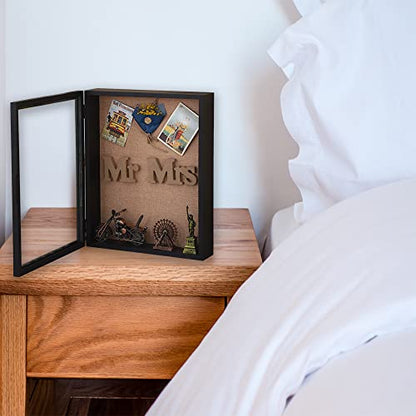 Large Shadow Box 16x20 Extra Deep Shadow Boxes Display Cases, Front Opening Shadow Boxes Bulk with Magnetic Door for Wedding Military Jersey Pet Memorial Ticket Stub Keepsakes - Black | Solid Wood; 16x20-Inch Display; 4-Inch External Depth; Magnetic Front