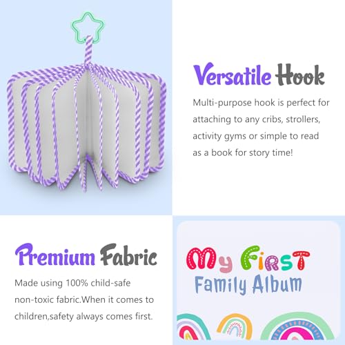 Fintie Baby Photo Album 4x6 Inch, 18 Photos My First Family Soft Album Book | For Newborn/Toddlers/Kids/Baby Shower Memory Birthday Gifts, Family Tree, First Year Milestones Keepsake, Dreamy Rainbow - color: Dreamy Rainbow