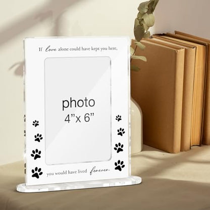 Memorial Pet Picture Frame Sympathy Condolence Gifts Remembrance Bereavement Gifts for Loss of Cat Dog Pet Acrylic Picture Frames 4 x 6 Inch Photo - color: Sympathy Pet