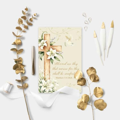 Religious Sympathy Card with Bible Verse, Christian Condolence Cards for Loss of Loved One, Faith Based Bereavement Gift, Deepest Sympathy Greeting Card for Family Friend Coworker - color: Religious Sympathy