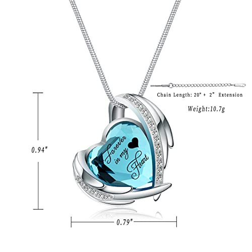 Heart Crystal Cremation Urn Necklace for Ashes, Stainless Steel Cremation Jewelry for Ashes Memorial Pendant Ashes Urn Necklace with Engraving and Filling Kit - color: Sky-Blue Crystal