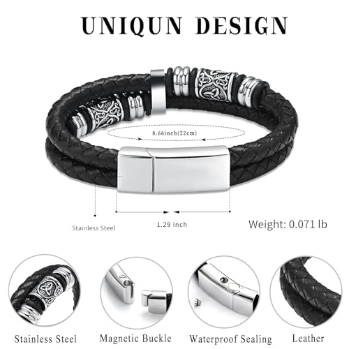 Hearbeingt Memorial Urn Bracelet for Ashes Leather Cremation Jewelry - color: Silver 22cm