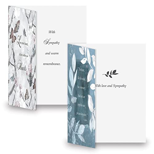 Current Passing Seasons Sympathy Greeting Cards - Set of 8 (4 Designs), Large 5" x 7", Sympathy Cards with Sentiments Inside, includes White Envelopes - color: Passing