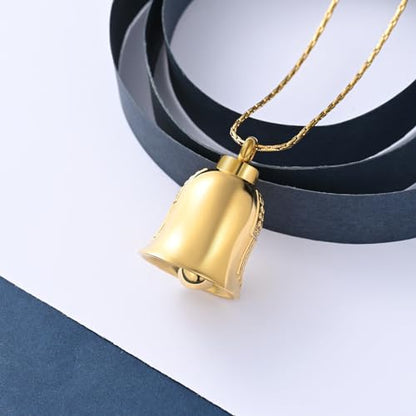 constantlife Cremation Jewelry for Ashes Eagle Bell Pendant Urn Necklace for Women Men Stainless Steel Ash Holder Keepsake Human Pet Memorial Gift - color: Golden