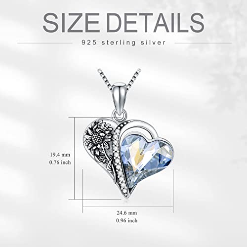 PELOVNY Urn Necklaces for Ashes of Loved Ones 925 Sterling Silver Personalized Heart Locket Urn Necklace Cremation Keepsake Memorial Jewelry Gifts for Women Men - color: Sunflower Urn