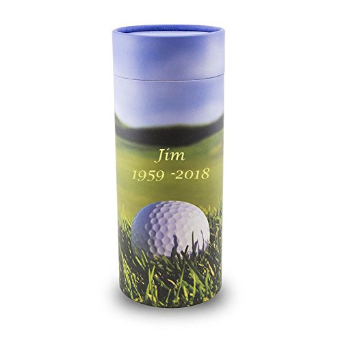 Golf Paper Biodegradable Urn for Spreading Ashes - Large - Holds Up to 200 Cubic Inches of Ashes - Green and Blue Urns for Scattering Ashes