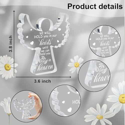 Miscarriage Gifts for Mothers, Remembrance Gift, Sympathy Gifts, Remember Me Grieving Present, Baby Footprint Memorial Angel Acrylic Sign, Infant Loss Sympathy Gift, Funeral in Memory of Loss of Baby - style: 037
