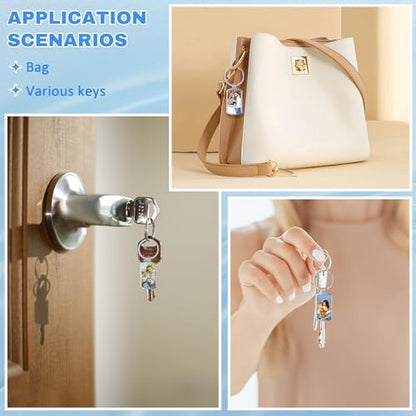 Double Sided Custom Keychain With Picture Alloy Color Printing Personalized Photo Keychain Customizable Text Gifts - color: A-oval