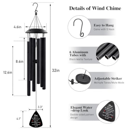 Sympathy Gifts for Loss of Dad 32" Memorial Wind Chimes for Loss of Father - size: 32"Dad Memorial
