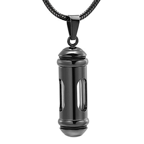 Imrsanl Glass Hourglass Urn Necklace Cremation Jewelry for Ashes - color: 1-Black