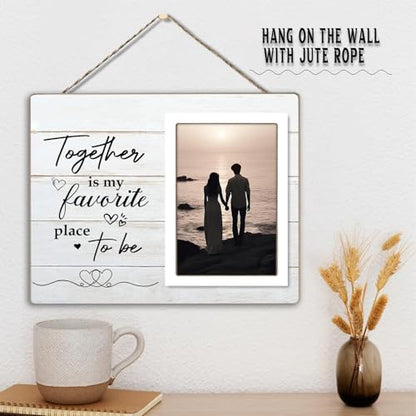 Couple Picture Frames, Love Picture Frames, Engagement Photo Frame, Marriage License Frame, Wedding Picture Frame for Couples, Together is My Favorite Place to Be, Unique Gifts for Valentine's Day 4 x 6Inch Photo