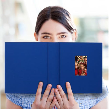 Aevdor 5x7 Photo Album, 240 Photos, Writing Space, Linen Cover, Blue - color: Blue
