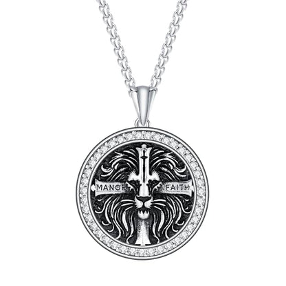 925 Sterling Silver Patron Saint Necklace Amulet Miraculous Medal Pendant Jewelry for Men Women with Friendship Talisman Travel Inspirational Gifts - color: black-G