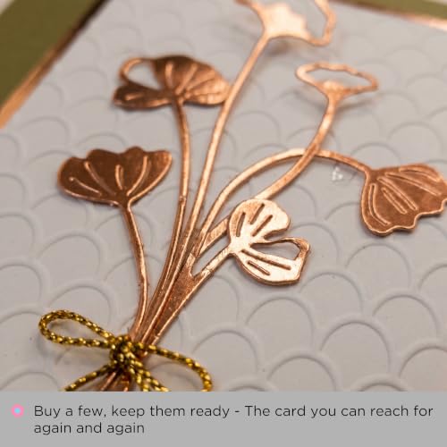Cuddles&Hugs Handmade Botanical Flower Card – Copper Bouquet | Birthday, Thank You, Anniversary, Wedding, Mother’s Day, Sympathy, Graduation, Retirement, Congratulations, Thinking of You - For Her