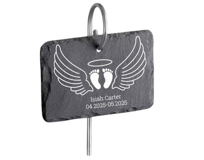 In Loving Memory Garden Sign – Slate Memorial Stone with Optional 16" Stake – Weatherproof Outdoor Grave Marker - Laser Engraved