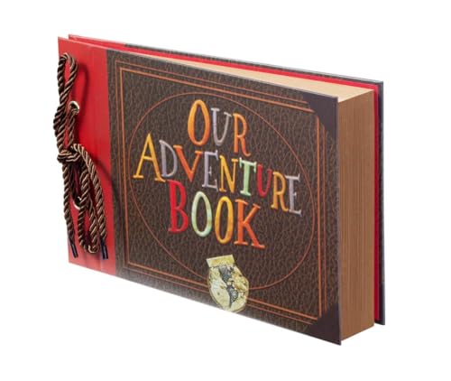 Scrapbook Photo Album,Our Adventure Book, Embossed Words Hard Cover Movie Up Travel Scrapbook for Anniversary, Wedding, Travelling, Baby Shower, etc (Adventure Book) - color: Adventure