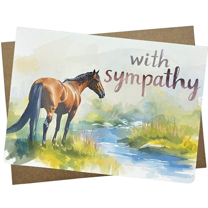 Whitman and Daughter Loss of Horse Sympathy Card with Envelope (5X7 Inches, 1 Textured Card, Blank Inside) horse condolences cards for loss of horses - 1301